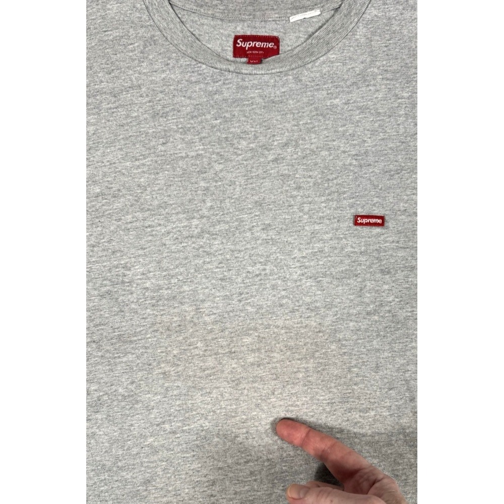 SUPREME USA Men's XXL Small Box Cotton Heathered Gray Logo T-Shirt - Picture 12 of 16